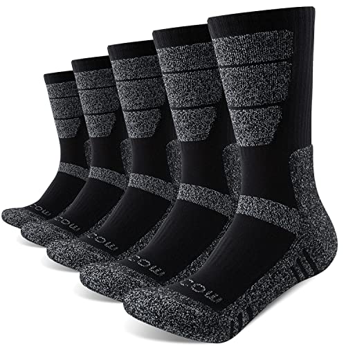 KEECOW 5 paar Sportsocken Herren Damen Wandersocken Socken Arbeitssocken Thermosocken（43-46,Schwarz） von KEECOW