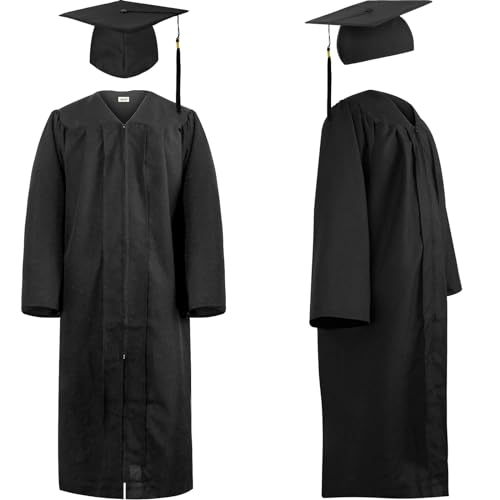 KEELYY Abschluss Talar mit Doktorhut Graduationrobe, Bachelor Abschluss Talar für Abschlussfeiern, Akademischer Talar mit Hut, Hochschule Bachelor Abschluss Geschenk für Herren Damen von KEELYY