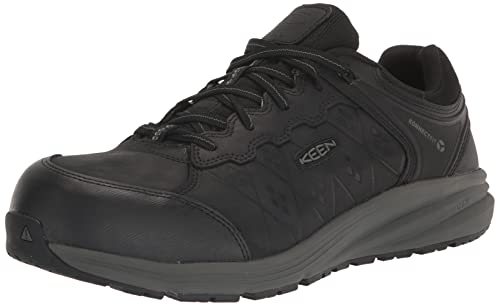 KEEN Utility A. Vista Energy+ Herren-Sneaker mit niedrigem Zehenbereich aus ESD-Leder, industrielle Arbeitssneaker, Schwarz/Rotguss, 14 US von KEEN Utility