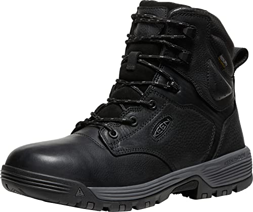 KEEN Utility Chicago Herren-Arbeitsstiefel, Schmiedeeisen, weich, EH, WP, 15,2 cm, Schwarz, Schwarz, 13 X-Wide von KEEN Utility