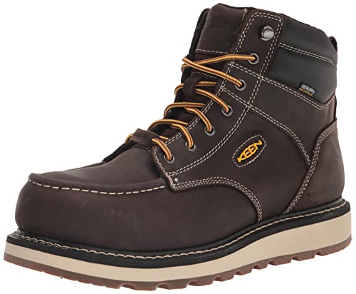 KEEN Utility Cincinnati Herren-Arbeitsschuh, 15,2 cm, mit Komposit-Zehenpartie, wasserdicht, Keilabsatz, Dark Chocolate/Sandshell, 11 US von KEEN Utility