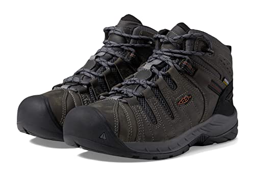 KEEN Utility Flint 2 Herren-Arbeitsstiefel, mittelhoch, weich, wasserdicht, rutschfest, Stahlgrau/Schildpatt, 10.5 US von KEEN Utility