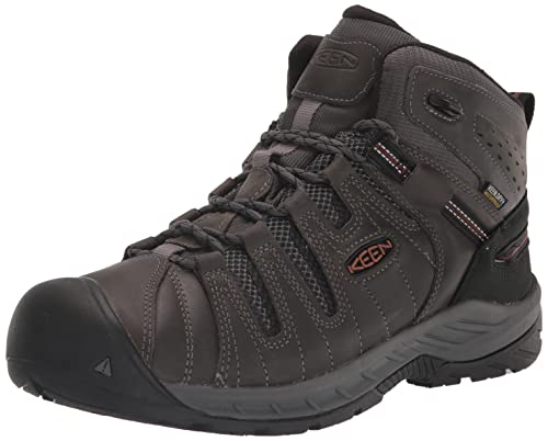 KEEN Utility Flint 2 Herren-Arbeitsstiefel, mittelhoch, weich, wasserdicht, rutschfest, Stahlgrau/Schildpatt, 8 US von KEEN Utility