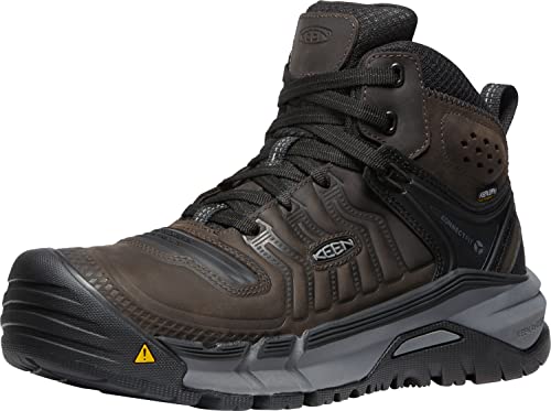 KEEN Utility Herren Kansas City+ Halbhohe weiche Zehenpartie, flexibel, wasserdicht, sportlich Arbeitsstiefel, Kaffee, 49 EU von KEEN Utility