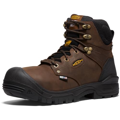 KEEN Utility Independence Herren-Arbeitsstiefel, 15,2 cm, Verbund-Zehenschutz, interner Mittelfußschutz, wasserdicht, Dark Earth/Black, 13 US Wide von KEEN Utility