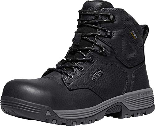 KEEN Utility Men’s Chicago 6” Composite Toe Waterproof Work Boot Construction Boot, Black/Forged Iron, 10 2E (Wide) US von KEEN Utility