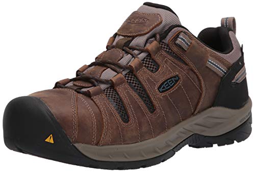 KEEN Utility Men's Flint II Low Steel Toe Waterproof Non Slip Work Shoe Construction Shoe, Cascade Brown/Orion Blue von KEEN Utility