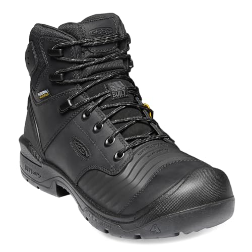 KEEN Utility Men's Portland 6” KBF Composite Toe Waterproof Work Boots Construction, Black/Black, 12 von KEEN Utility