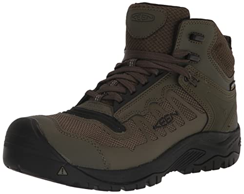 KEEN Utility Reno Herren-Arbeitsstiefel, mittelhoch, Zehenschutz, flexibel, wasserdicht, sportlich, Dark Olive/Black, 10.5 Wide von KEEN Utility