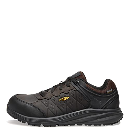 KEEN Utility Vista Energy+ Herren-Sneaker mit niedrigem Zehenbereich aus Verbundmaterial, wasserdicht, industrielle Arbeitssneaker aus Leder, Coffee Bean/Black, 13 US von KEEN Utility