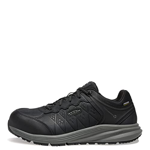 KEEN Utility Vista Energy+ Herren-Sneaker mit niedrigem Zehenbereich aus Verbundmaterial, wasserdicht, industrielle Arbeitssneaker aus Leder, Schwarz, 9.5 Wide von KEEN Utility