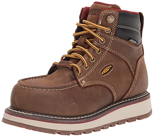 KEEN Utility Women's Cincinnati 6" Composite Toe Waterproof Wedge Work Boot, Belgian/Sandshell, 8 Wide US von KEEN Utility