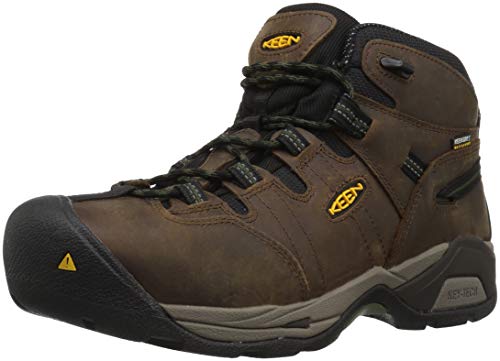 Keen Utility Men's Detroit XT Mid Steel Toe Waterproof Industrial Boot, Cascade Brown/Bronze Green, 9.5 2E US von KEEN Utility