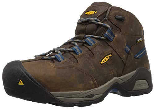 Keen Utility Men's Detroit XT Mid Steel Toe Waterproof Industrial Boot, Cascade Brown/Orion Blue, 7 2E US von KEEN Utility