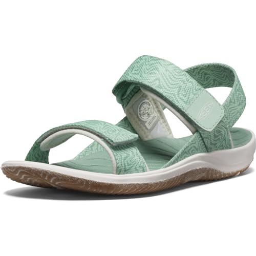 KEEN Elle Backstrap Slingback Sandalen, Lichen/Star White, 34 EU von KEEN