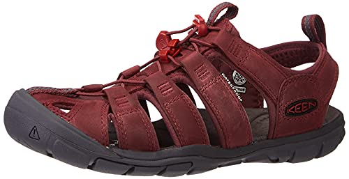 KEEN Damen Clearwater Cnx Leather Sandalen, Wine Red Dahlia, 37 EU von KEEN