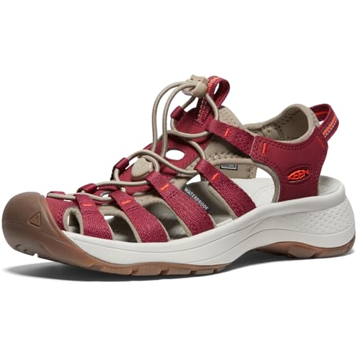 KEEN Damen Astoria West Sandalen, Merlot/Scarlet Ibis, 36 EU von KEEN