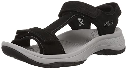 KEEN Damen Astoria West T-Riemen Sandale, Schwarzes Leder, 40 EU von KEEN