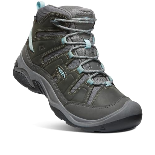 KEEN Damen Circadia Mid Height Comfortable Waterproof Wanderstiefel, Steel Grey/Cloud Blue, 39.5 EU Weit von KEEN