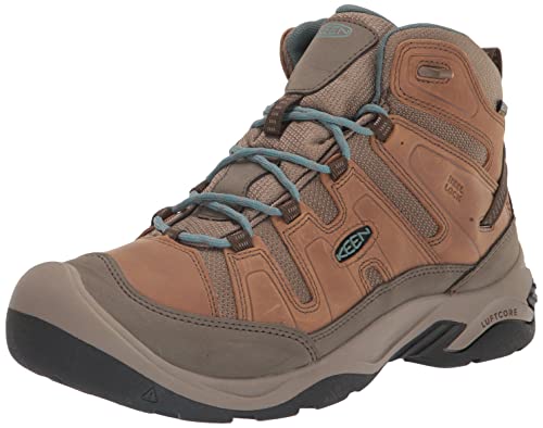 KEEN Damen Circadia Mid Waterproof Wanderstiefel, Toasted Coconut/North Atlantic, 38 EU von KEEN