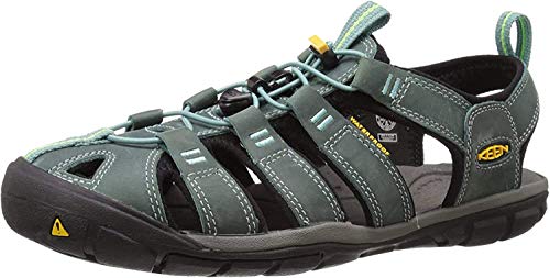 KEEN Damen Clearwater CNX Sandalen, Mineral Blue/Yellow Leder, 38.5 EU von KEEN