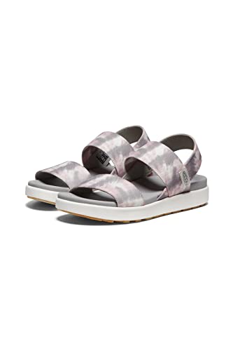 KEEN Damen Elle Backstrap Keilsandale, Fawn Tie Dye/Star White, 37.5 EU von KEEN