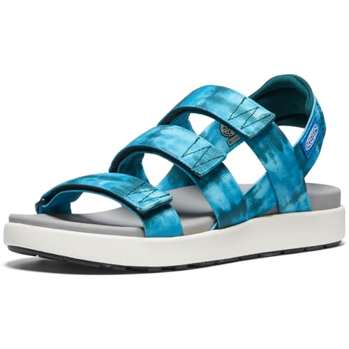 KEEN Damen Elle Strappy Sandalen, Seamoss Tie Dye/Star White, 39 EU von KEEN