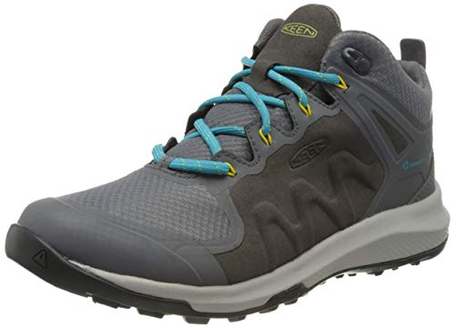 KEEN Damen Explore Mid, Imperméable Trekking-& Wanderschuhe, Schwarz Steel Grey Bright Turquoise 003, 39.5 EU von KEEN