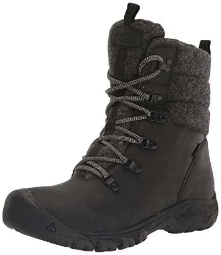 KEEN Damen Greta Boot Waterproof Schneestiefel, Black/Black Wool, 36 EU von KEEN