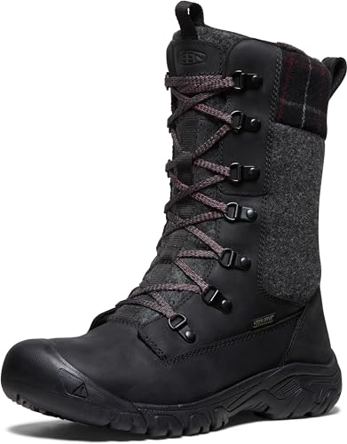 KEEN Damen Greta Tall Boot Waterproof Schneestiefel, Black/Black, 35 EU von KEEN