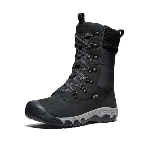 KEEN Damen Greta Tall Boot Waterproof Schneestiefel, Brown/Red Plaid, 37 EU von KEEN