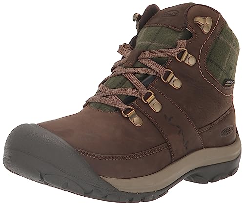 KEEN Damen Kaci 3 Winter Mid Waterproof Wanderstiefel, Dark Earth Green Plaid, 35 EU von KEEN