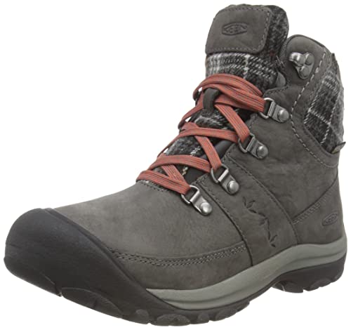 KEEN Damen Kaci 3 Winter Mid Waterproof Wanderstiefel, Magnet Schwarz Kariert, 37.5 EU von KEEN