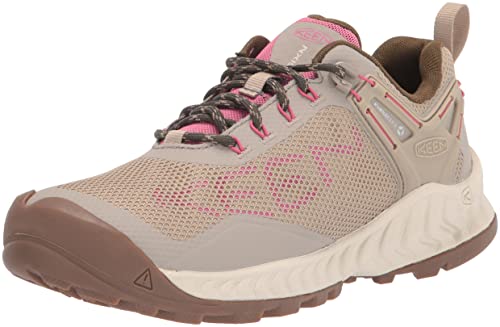 KEEN Damen-Nxis Evo Niedrige Höhe Wasserdicht Schnelle Verpackung Wanderschuhe, Plaza Taupe/Ibis Rose, 39 EU von KEEN