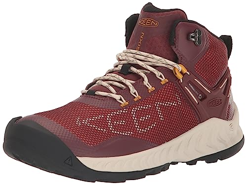 KEEN Damen NXIS Evo Mid Waterproof Wanderstiefel, Andorra/Golden Yellow, 35.5 EU von KEEN