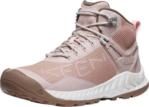 KEEN Damen NXIS Evo Mid Waterproof Wanderstiefel, Fawn/Peach Whip, 37.5 EU von KEEN