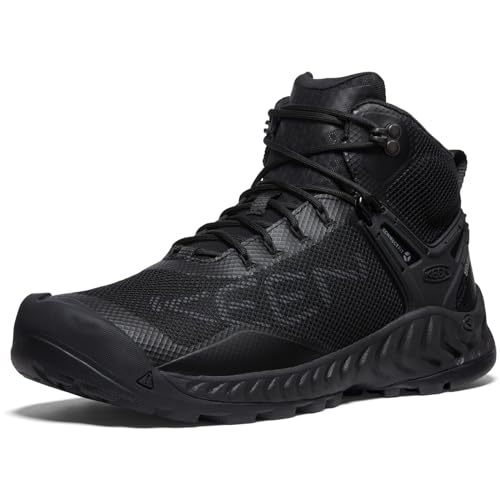 KEEN Herren NXIS Evo Mid Waterproof Wanderstiefel, Triple Black, 39.5 EU von KEEN