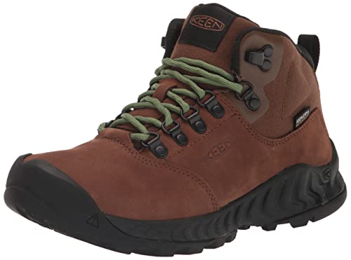 KEEN Damen NXIS Explorer Mid Waterproof Wanderstiefel, Bison/Golden Yellow, 40.5 EU von KEEN