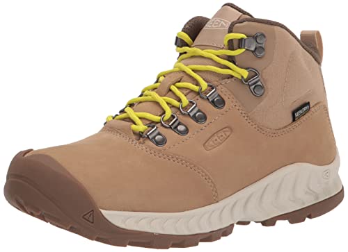 KEEN Damen NXIS Explorer Mid Waterproof Wanderstiefel, Safari/Birch, 37.5 EU von KEEN