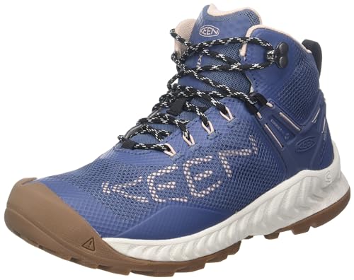 KEEN Damen NXIS Evo Mid Waterproof Wanderstiefel, Vintage Indigo/Harbor Gray, 37 EU von KEEN