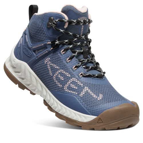 KEEN Damen NXIS Evo Mid Waterproof Wanderstiefel, Vintage Indigo/Harbor Gray, 39 EU von KEEN