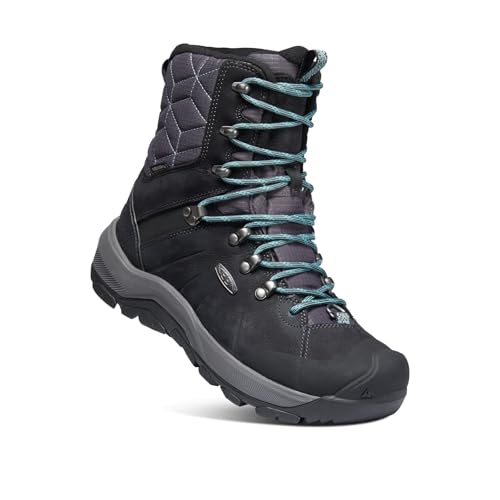 KEEN Damen Revel 4 High Polar Schneestiefel, Black/North Atlantic, 35.5 EU von KEEN