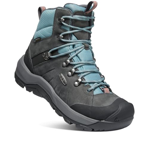 KEEN Damen Revel 4 Mid Polar Schneestiefel, Black/Harbor Gray, 39.5 EU von KEEN