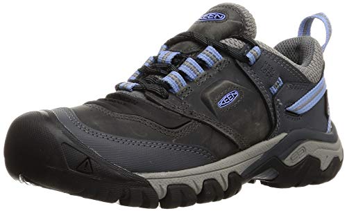 KEEN Damen Ridge Flex Waterproof Wanderstiefel, Steel Grey/Hydrangea, 40 EU von KEEN