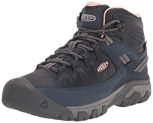 KEEN Damen Targhee 3 Mid Waterproof Wanderstiefel, Vintage Indigo/Peachy, 36 EU von KEEN