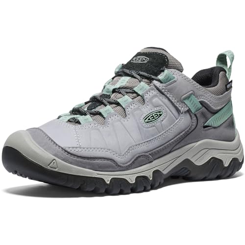 KEEN Damen Targhee 4 Low Height Durable Comfortable Waterproof Wanderschuhe, Legierung/Granitgrün, 43 EU von KEEN