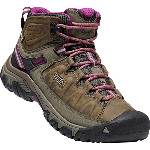 KEEN Damen Targhee 3 Mid Waterproof Wanderstiefel, Weiss/Boysenberry, 36 EU von KEEN