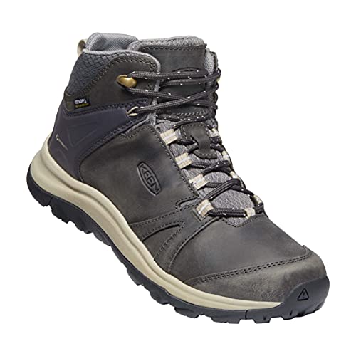 KEEN Damen Terradora II Leather Mid WP Wanderstiefel, Schwarz (Magnet Plaza Taupe), 37.5 EU von KEEN