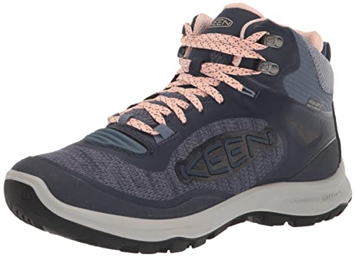 KEEN Damen Terradora Flex Mid Waterproof Wanderstiefel, Vintage Indigo/Peachy, 39.5 EU von KEEN