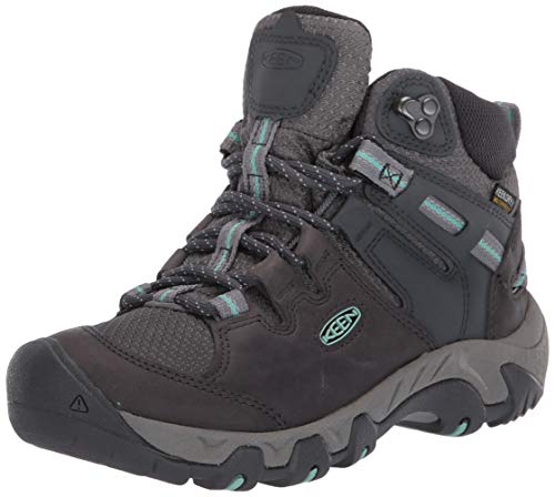 KEEN Damen Steens Mid Waterproof Wanderstiefel, Steel Grey Ocean Wave, 39.5 EU von KEEN